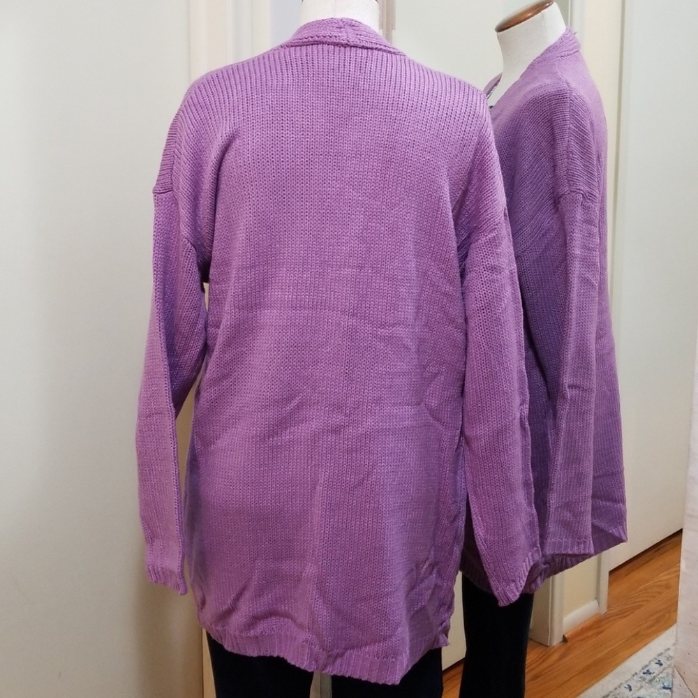 SHEIN Lilac Purple Open Cardi Knit Sweater S - Picture 8 of 8